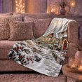 thumbnail image 6 of Winter Cottage Christmas Scene, Festive Holiday Scene, Warm Flannel Blanket for Living Room and Family Room with Detailed Artwork, Art Lovers Christmas Gift, Festive Home Decor, 6 of 9