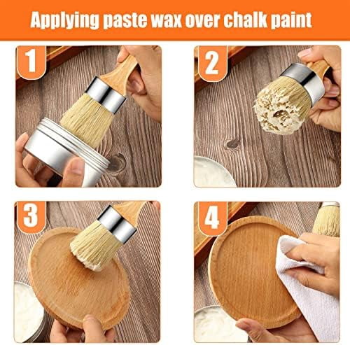 Finishing Wax Furniture Wood Finishing Clear Chalk Paint Waxes Sealing and Painted Brush for Painting Interior Furnitures(7 Oues,Clear)