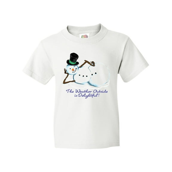 Inktastic Sassy Snowman the Weather Outside is Delightful Youth T-Shirt