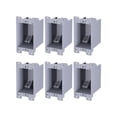 thumbnail image 1 of LEONLITE One Gang Old Work Electrical Outlet Box, Standard 14 Cubic Inch Device Box, PVC Electrical Junction Box for Switch, Step Light, Outlet Box for Home Improvement, ETL Listed, Gray, Pack of 6, 1 of 8