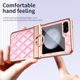 thumbnail image 7 of for Samsung Galaxy Z Flip 5 Case, Mantto Premium Elegant Patterned Leather Shockproof Cover with Ring Stand Holder Flip Folio Case with Hinge Protection for Samsung Z Flip 5, Pink, 7 of 7