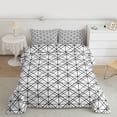 thumbnail image 2 of Homewish Minimalist Lines Boy Girl 3-Piece Full Size Comforter Sets,Abstract Geometric Stripes Bedding Comforter Set,Retro Vintage Lightweight Bedding Sets,Breathable Home Decor,Reversible, 2 of 8