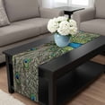 thumbnail image 4 of Peacock Feathers Table Runner 72 Inches Long, Contemporary Aesthetic Art Kitchen Coffee Dining Table Decoration for Home Party Birthday Wedding Home Decor 18x72 Inches, 4 of 8