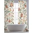 thumbnail image 5 of Sheer Curtains 96 Inches Long 2 Panels, Country Flower Leaf Seamless Rod Pocket Curtain Voile Draperies, Classic Floral Light Filtering Window Treatment for Living Room Kitchen Bedroom, 5 of 8