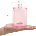 thumbnail image 6 of 2 Pack Holder Bathroom Jars Canisters for Cotton Ball Swab Pad Storage Dispenzer, Pink 10-Ounce, 6 of 6