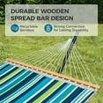 thumbnail image 5 of Hammock with Stand, 2 Person Quilted Outdoor Hammock, Detachable Pillow & Bamboo Spreaders, Portable Hammock with Carrying Bag, Heavy Duty Stand, Perfect for Outside, Patio, Dark Cyan, 5 of 9