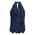 thumbnail image 7 of Halter Tank Tops for Women Summer Sleeveless High Neck Hollow out Lace Boho Dressy Casual Blouse Going out Tops, 7 of 7