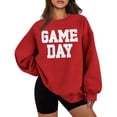 thumbnail image 2 of jobturf Football Sweatshirts for Women Game Day Letter Graphic Sweatshirt Soft Fleece Y2k Long Sleeve Crew Neck Pullover Tops XL, 2 of 5