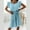 Light Blue, variant on Aoujea Vacation Dresses for Women Fashion Summer Casual Ruffle Sleeve V-Neck Printing Dress Short Dress Sleeveless Dresses for Women 20$ & Under Dress