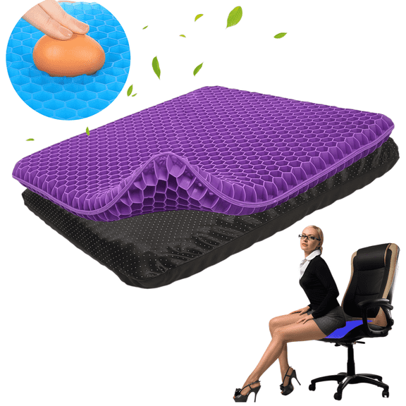 LHYXU Gel Seat Cushion Pressure Relief Breathable for Long Sitting 1 Pack 16.5" x 14.5" x 1.38"