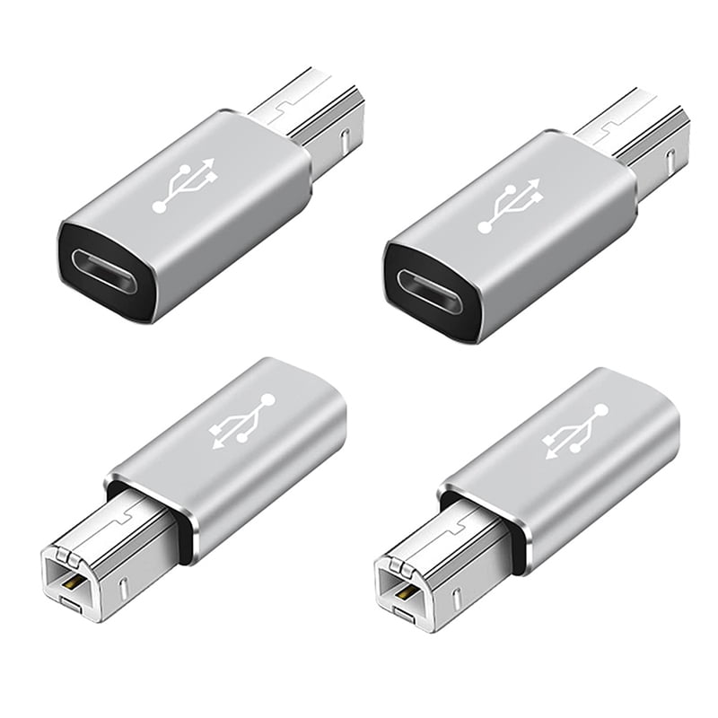 Glad Niende kampagne 4 Pack USB C to USB B Adapter, Type C to USB MIDI Adapter for Midi  Controller, Midi Keyboard,Audio Interface,Silver Grey - Walmart.com