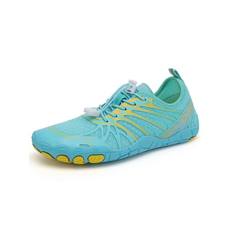

Rotosw Womens Mens Aqua Socks Barefoot Beach Shoe Mesh Water Shoes Slip Resistant Quick Dry Athletics Swim Comfort Sneakers Blue Yellow 7