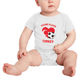 thumbnail image 2 of Future Soccer Player Turkey Soccer Fan Baby Romper (White, 6-12 Months), 2 of 5