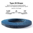 thumbnail image 5 of SATC 40 Pcs 4.5" 4-1/2" Zirconia Flap Disc 40-120 Grit Sanding Grinding Wheel, 5 of 6