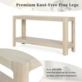 thumbnail image 3 of Euroco 59-Inch Narrow Long Console Table,Farmhouse Wood Entryway Table with 2-Tier Shelves for Living Room,Hallway,Entrance, Foyer, Behind Couch,Natural, 3 of 9