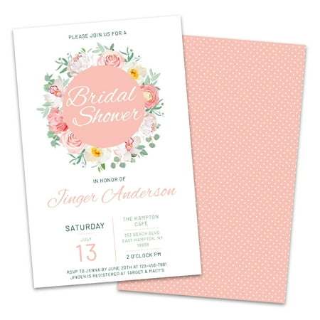 - Personalized Spring Florals Bridal Shower Invitations