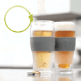 thumbnail image 3 of Freezer Gel Chiller Double Wall Plastic Frozen Pint Glass 16 Ounce Set of 4 Black and Grey, 3 of 6