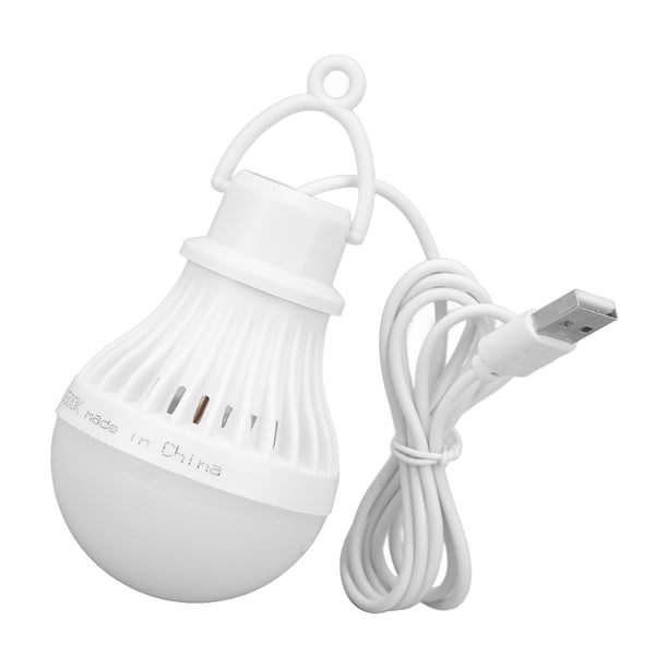 Bombilla Recargable USB, Bombilla LED Portátil USB Para Camping, 5 W, Alto Brillo, Ligera Para Senderismo Y Montañismo