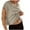 Khaki, variant on Timegard Womens Top Irregularly Drop Shoulder Scoop Neck Backless Loose Casual Workout Tee Fashion