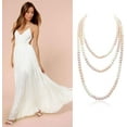 thumbnail image 2 of Long Pearl Necklaces For Women Cream White Faux Pearl Strand Layered Necklace Costume Jewelry[o2003], 2 of 2