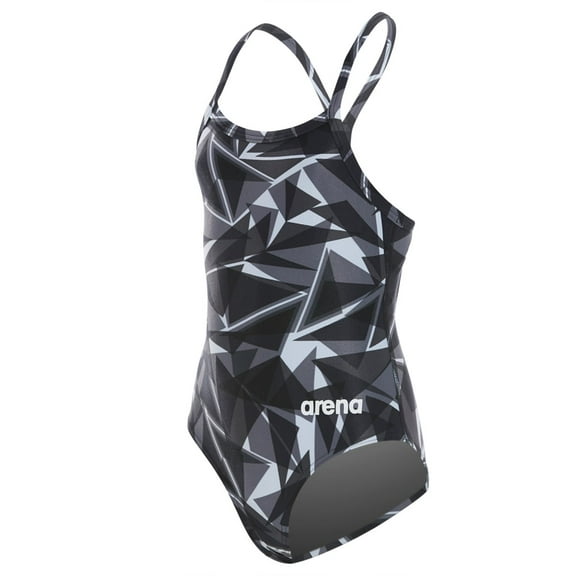 Arena Girls' Shattered Glass Maxlife Sporty Thin Strap Racer Back One Piece Swimsuit