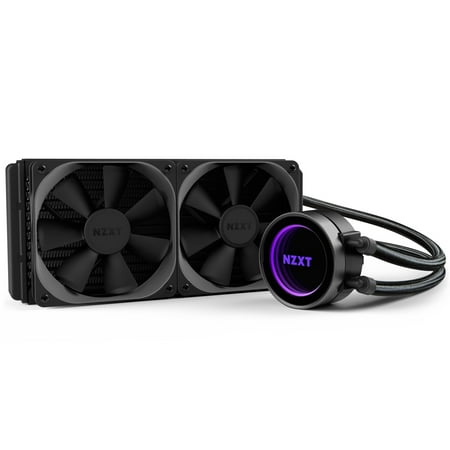 NZXT Kraken X52 240mm - All-In-One RGB CPU Liquid Cooler - CAM-Powered - Infinity Mirror Design - Performance Engineered Pump - Reinforced Extended Tubing - Aer P120mm Radiator Fan (2 Included)