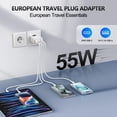 thumbnail image 2 of Cargador CARZONJX USB C europeo de 55 W, paquete de 2 con adaptador de viaje, 2 of 7