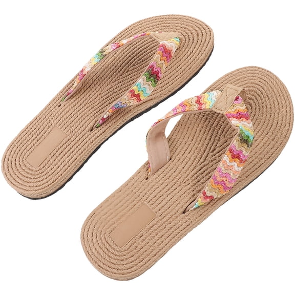 NIAIZEK 1Pair Comfortable Flat Slippers with Wear Resistant Soles for Seaside Use
