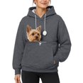 thumbnail image 3 of Ljudmp Women's Men's Cat Dog Pouch Hoodie Large Pet Pouch Sweatshirt Puppy Kitten Holder Carrier Long Sleeve Pullover Shirt Unisex Hooded Tops Dark Gray S, 3 of 3