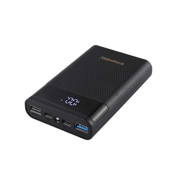 Cateissary Carcasa del banco de energía pequeña pantalla LCD caja de recargable móvil multifuncional casos indicador reemplazo para Baterías de general Negro