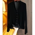 thumbnail image 5 of Aboser Womens Shirts Plus Size Velvet Blouse Business Casual Tops Soft Long Sleeve Shirt Cozy Velour Button Down Blouses Elegant V Neck Tee Shirt, 5 of 6
