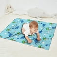 thumbnail image 2 of Light Blue Dinosaurs Palms Eggs Pattern Blanket,Comfortable Soft Flannel Throw Blanket,All Season,Warm Lightweight Blankets for Sofa Bed Couch Living Room Chair,30"x40", 2 of 4