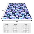 thumbnail image 3 of Honeii flower Skull star Print Fleece Blanket - Throw Blanket for Bed, Sofa, Couch, Camping, and Travel , Microplush Ultra Soft Warm Blanket-60"x50", 3 of 7