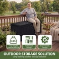 thumbnail image 3 of Dextrus 110 Gallon Waterproof Resin Deck Box, Black Lockable Outdoor Storage Bin, Heavy-Duty 2-Person Bench Seating for Patio Cushions, Garden Tools, Pool Accessories & Outdoor Daily Essentials, 3 of 7