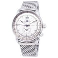 thumbnail image 2 of Men's 100 Years 42mm Brown Leather Band Steel Case Quartz Silver-Tone Dial Watch 7640-1, 2 of 2