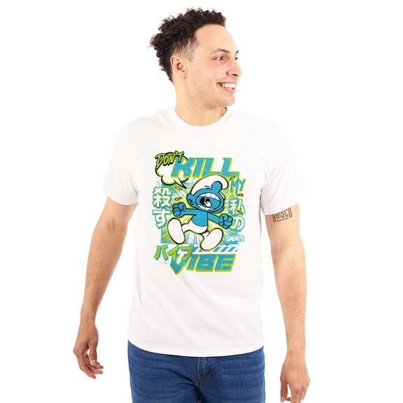 Smurfs Kanji Don't Kill My Vibe Unisex Plus Size Graphic Tee Brisco Brands 2X