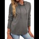 thumbnail image 2 of Sudadera con Capucha para Mujer, de Gran Tamaño, Informal, de Larga, con Cordón Ajustable Gris L, 2 of 7