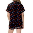 thumbnail image 5 of XAOFW Children's Outfits Sets Valentines Day Star And Heart Print Short Sleeve Lapel Top Shorts Two Piece Outfit Everyday Casual Set Holiday Vacation Breathable Trendy Clothes Sets, 5 of 5