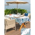 thumbnail image 5 of Outdoor Tablecloth with Umbrella Hole for Patio/Picnic/Party/Camping, Teal Blue Coastal Waterproof Table Cloth Rectangle Table Cover Washable, Summer Beach Nautical Coral Starfish (60"x 84"), 5 of 9