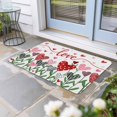 thumbnail image 2 of White Love Doormat Outdoor Entrance 18"x30", Hppy Valentine's Day Geometric Leaves Absorb Moisture Dirt Door Mats, Non-Slip Rubber Backing Floor Mats Indoor, Low-Profile Front Door Rugs, 2 of 9