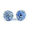 thumbnail image 3 of Polymer Clay Rhinestone Beads Pave Disco Ball Beads Grade A Half Drilled Round Light Sapphire PP9(1.5.~1.6mm) 6mm Hole: 1.2mm, 3 of 5