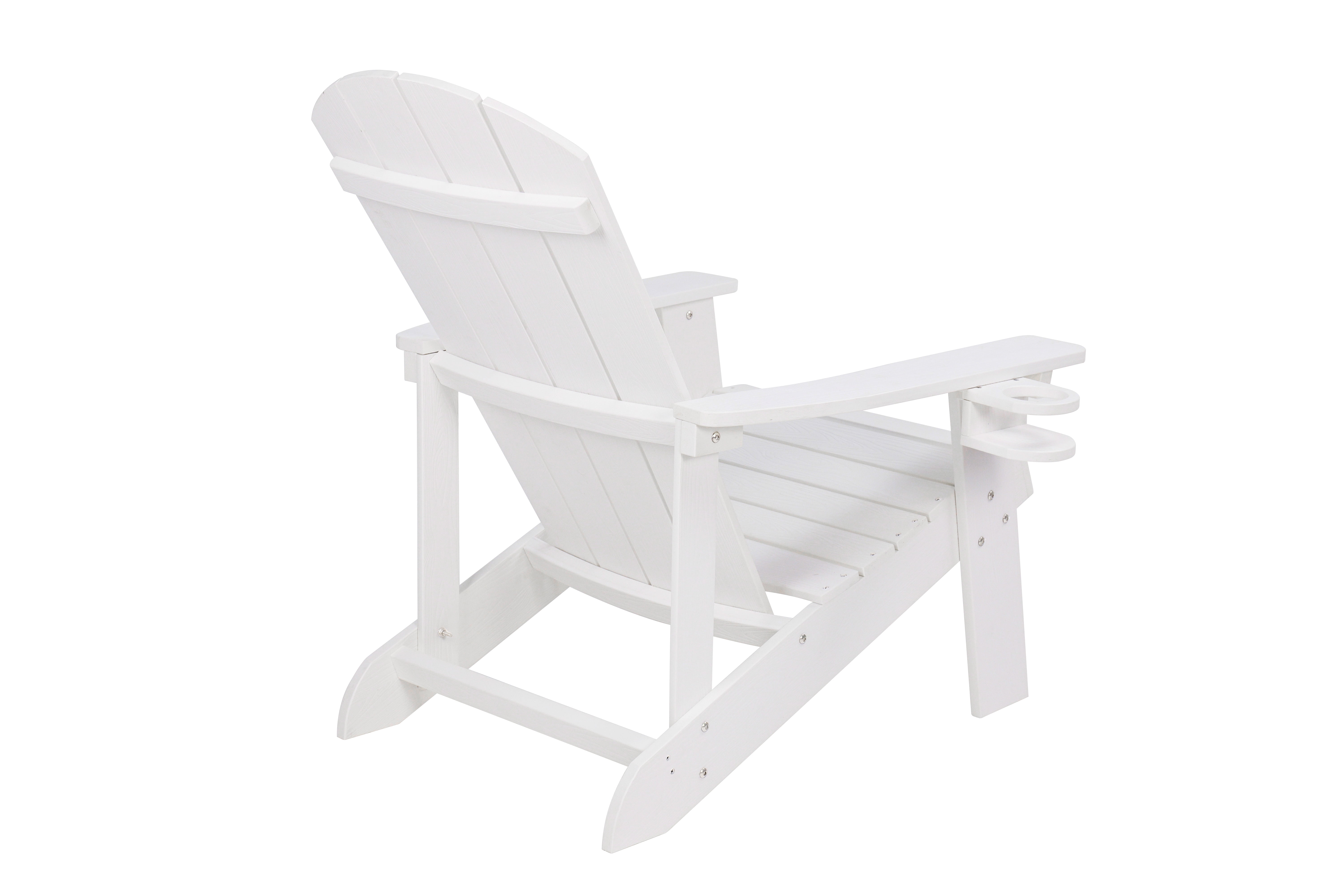 Outdoor Lounge Chair with Cup Holder, Comfort Relax Recliner for Patio Garden Leisure Gathering Backyard Rest Time, Teak