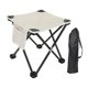 thumbnail image 2 of Taburete de camping portátil con bolsa de transporte, minitaburete plegable multifunción, reposapiés Blanco, 2 of 9