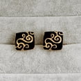 thumbnail image 3 of Gemelos con elegante diseño en espiral chapados en oro para hombre, 3 of 3
