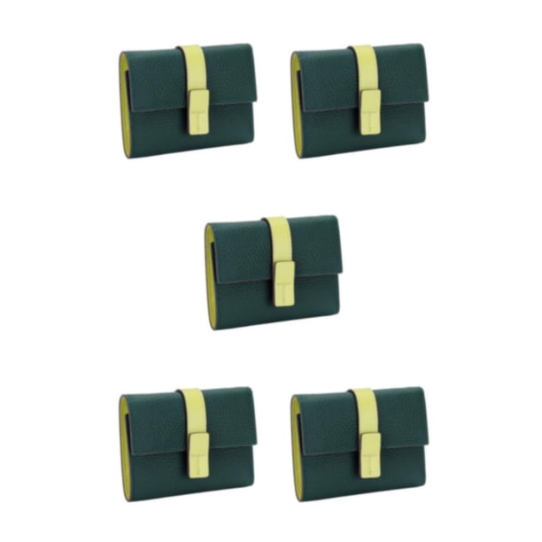 Monedero de cuero Minnieouse para mujer portatarjetas cierre tres pliegues Rectangular