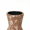 thumbnail image 4 of Rustic Brown Stoneware Vase - 15.9 in. Tall Round Tabletop Decor - Farmhouse Home Accent Vase, 4 of 6