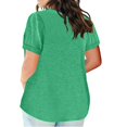 thumbnail image 3 of Patlollav Plus Size Tops For Women V-Neck Solid Casual Loose Summer Short Sleeve Tshirt Blouse With Pockets, 3 of 6