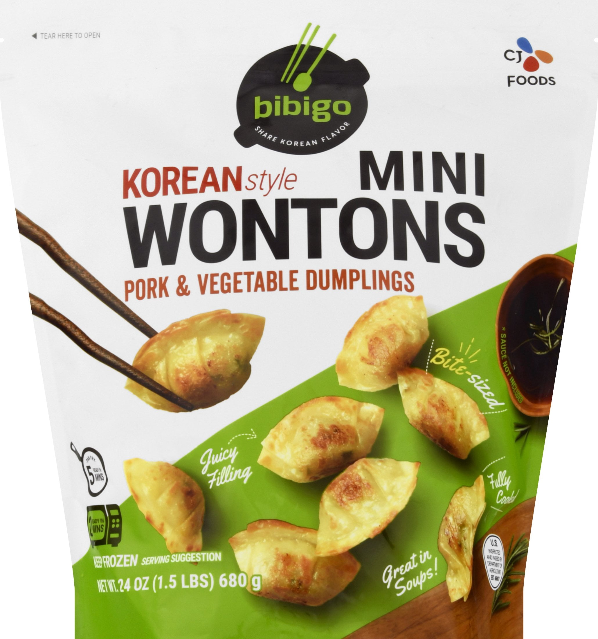 Bibigo Pork And Vegetable Mini Wonton Dumplings 24 Oz Frozen Walmart Com Walmart Com
