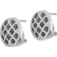 thumbnail image 2 of Sterling Silver Black And White Cz Round Omega Back Earrings (18 X 18) Made In China qe7343, 2 of 5