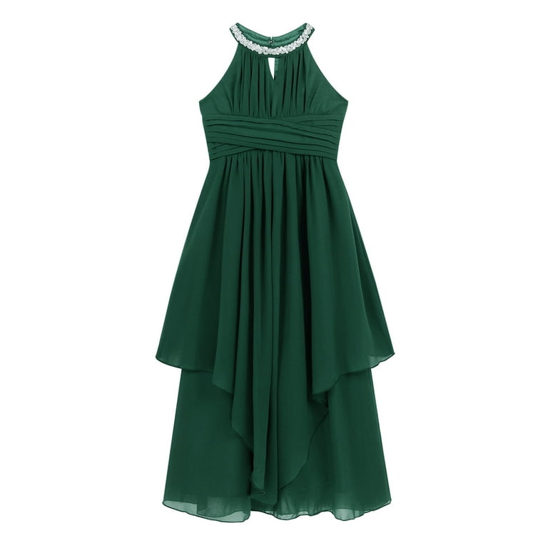 slim fit dress slacks Off Shoulder Ruffled Asymmetrical Chiffon Junior Bridesmaid Dress
